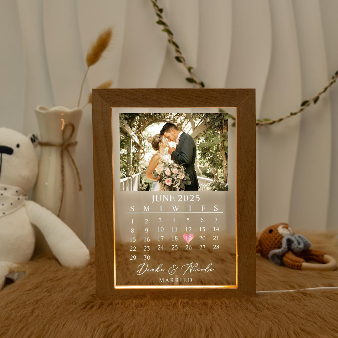 Lampe LED personnalisée pour photo de couple, cadeau d'anniversaire