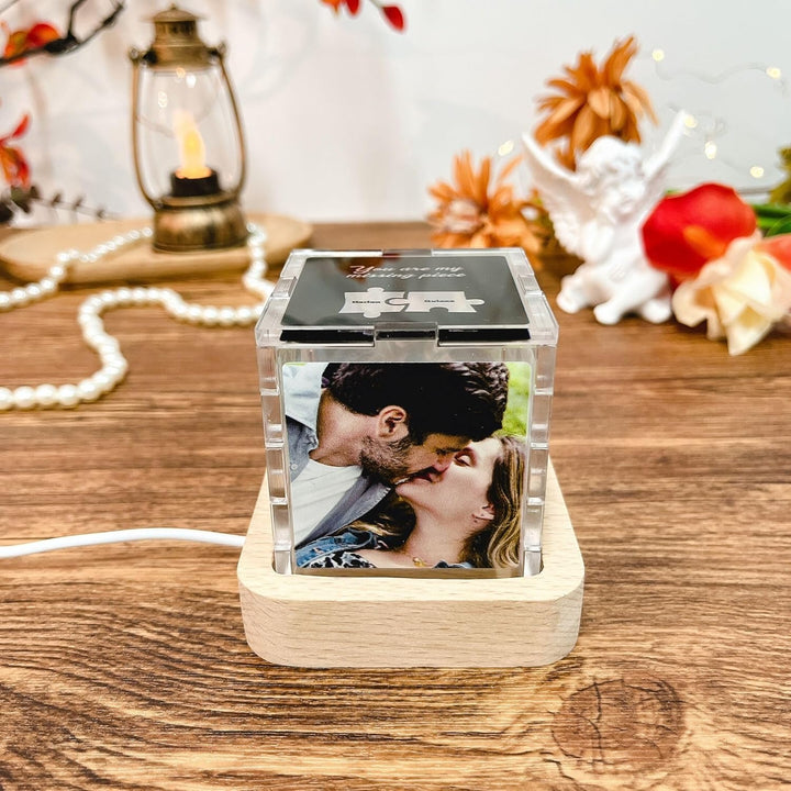 Veilleuse acrylique avec photo personnalisée,pour couple