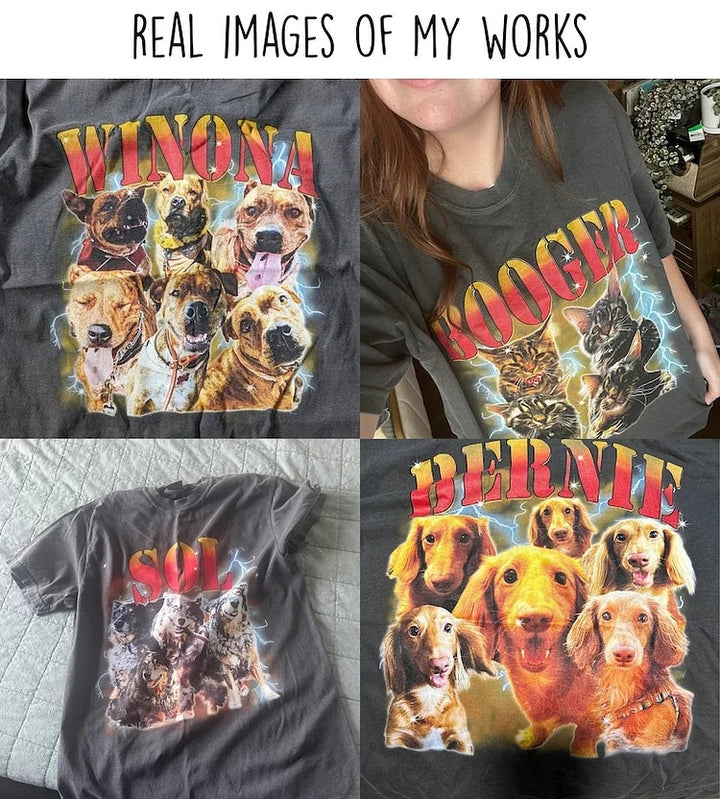 T-shirt Vintage Personnalisé pour Animaux，cadeau pour famile2025