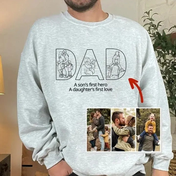 T-shirts et sweat-shirts personnalisés brodés à partir de photos pour papa/maman