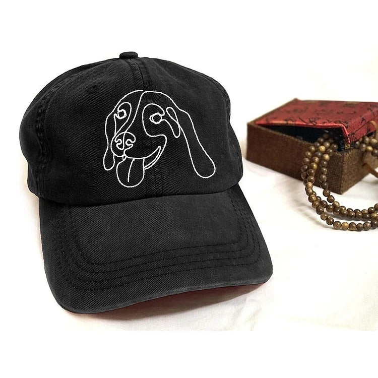 Casquette de baseball personnalisée avec photo de votre chien brodée