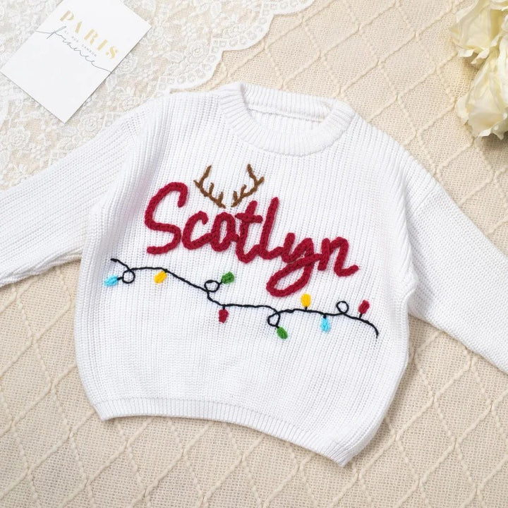 Pull de Noël personnalisé et fait main pour bébé et enfant