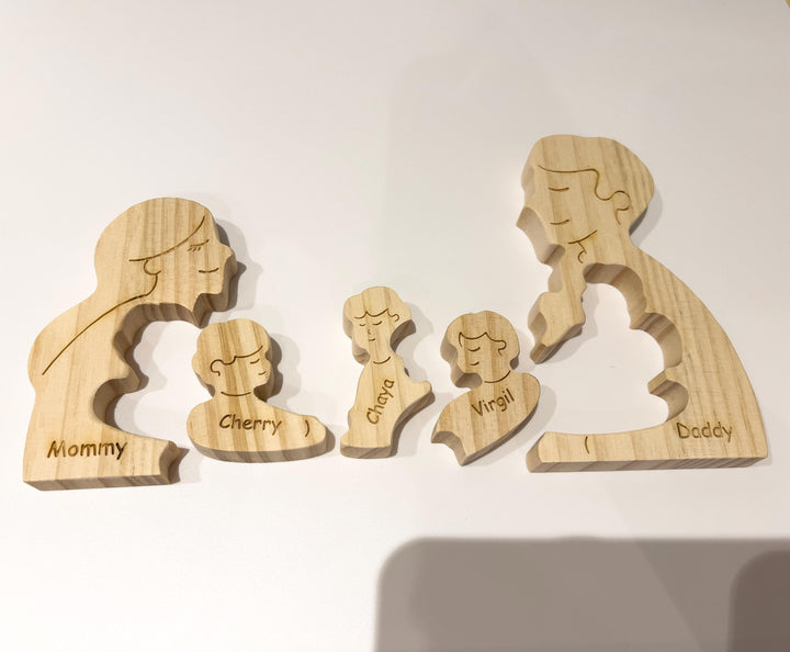 Puzzle en bois personnalisé pour Famille- Décorations et cadeaux personnalisés