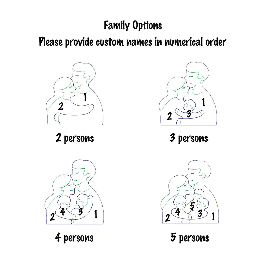 Puzzle en bois personnalisé pour Famille- Décorations et cadeaux personnalisés