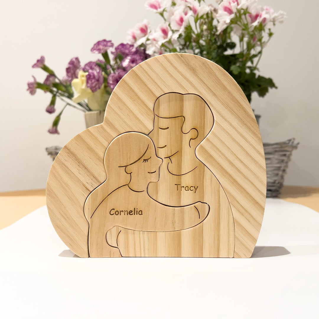 Puzzle en bois personnalisé pour Famille- Décorations et cadeaux personnalisés
