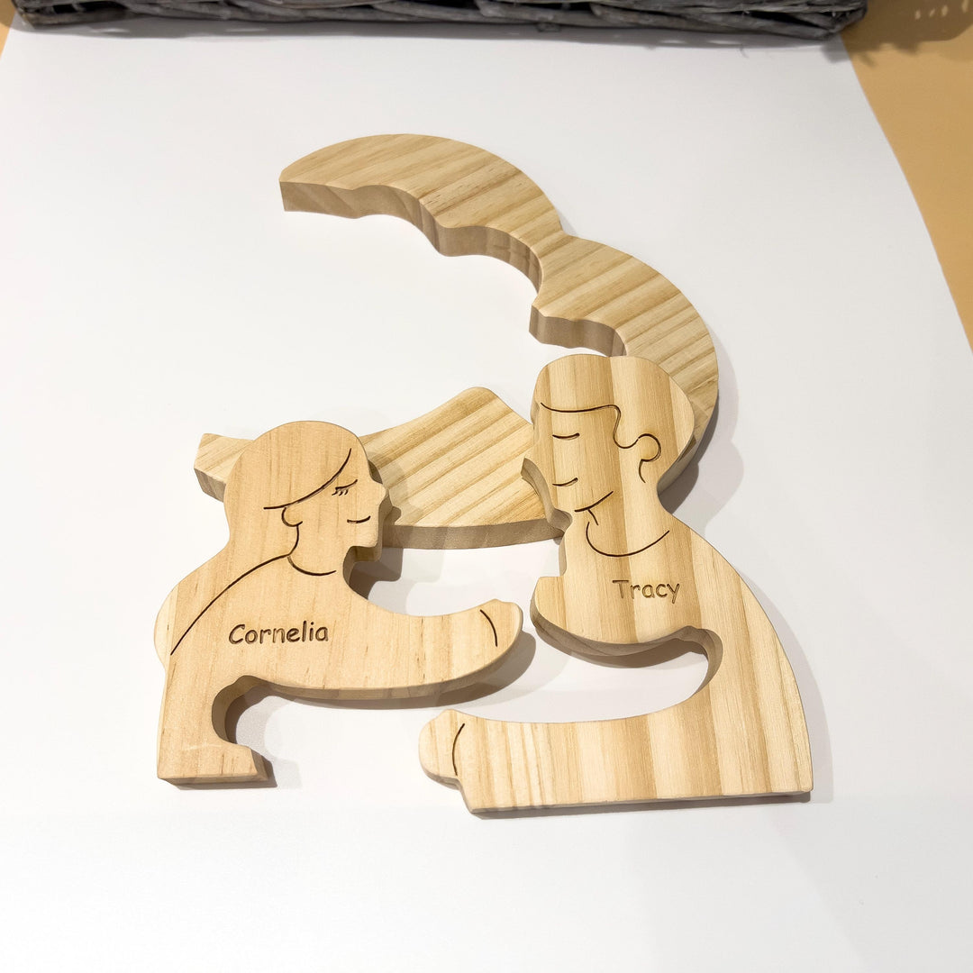 Puzzle en bois personnalisé pour Famille- Décorations et cadeaux personnalisés