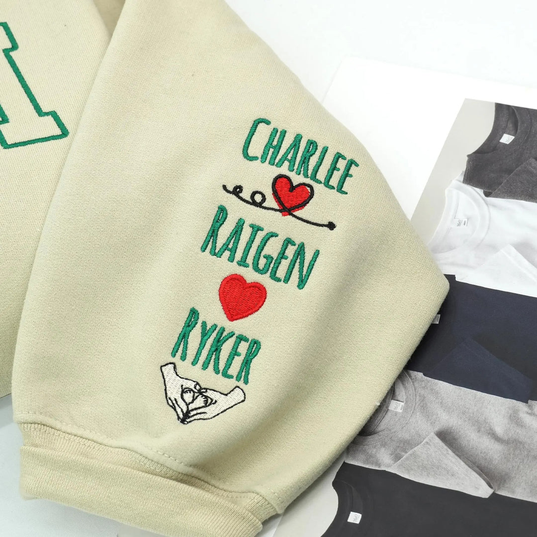 Sweat-shirt brodé pour maman avec le prénom et date de l'enfant
