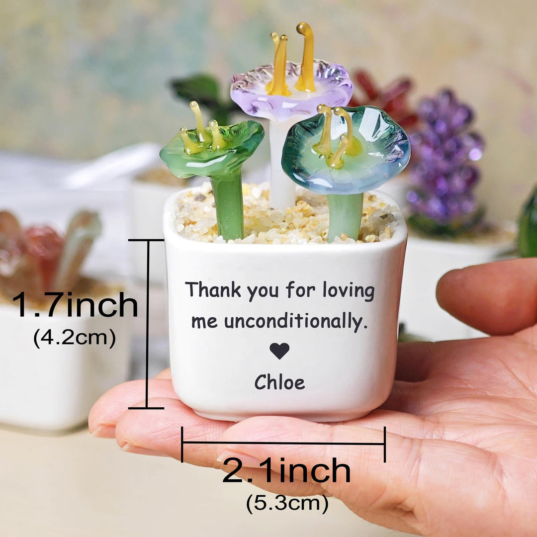 Tulipes éternelles en verre, Cadeau floral pour maman, Cadeaux pour la fête des Mères