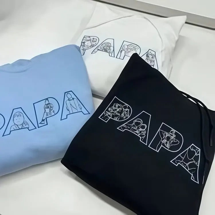 T-shirts et sweat-shirts personnalisés brodés à partir de photos pour papa/maman