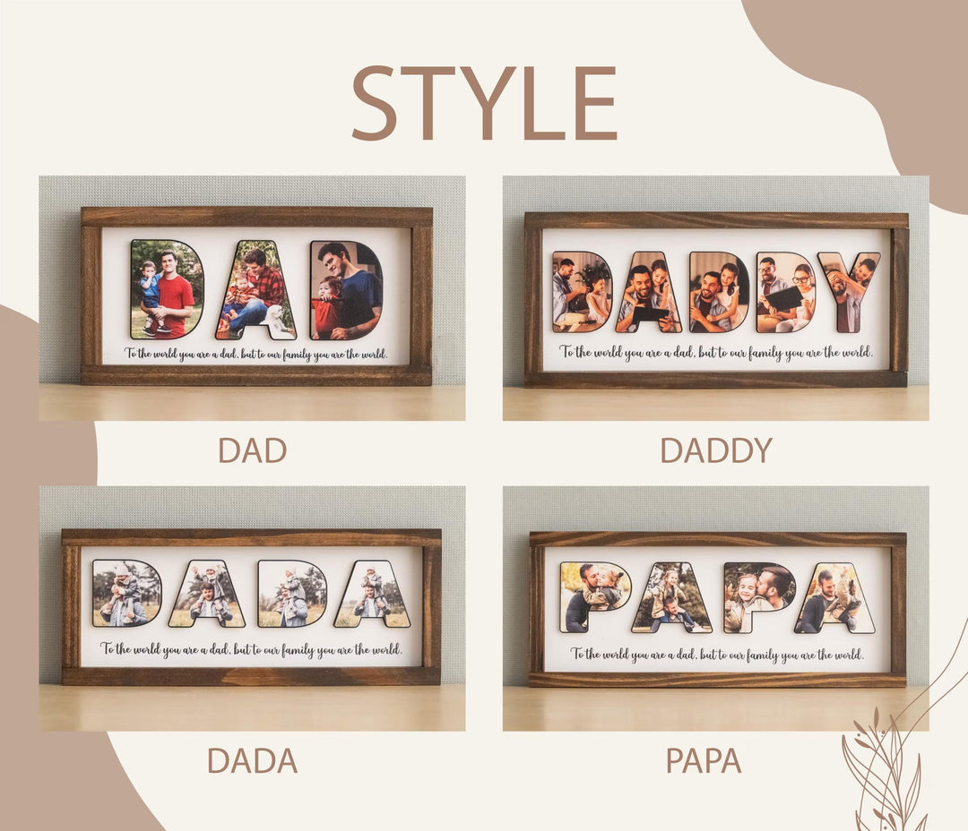 Cadre photo personnalisé pour Papa, Souvenir de la fête des pères