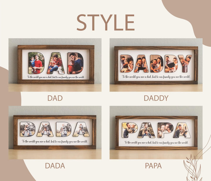 Cadre photo personnalisé pour Papa, Souvenir de la fête des pères