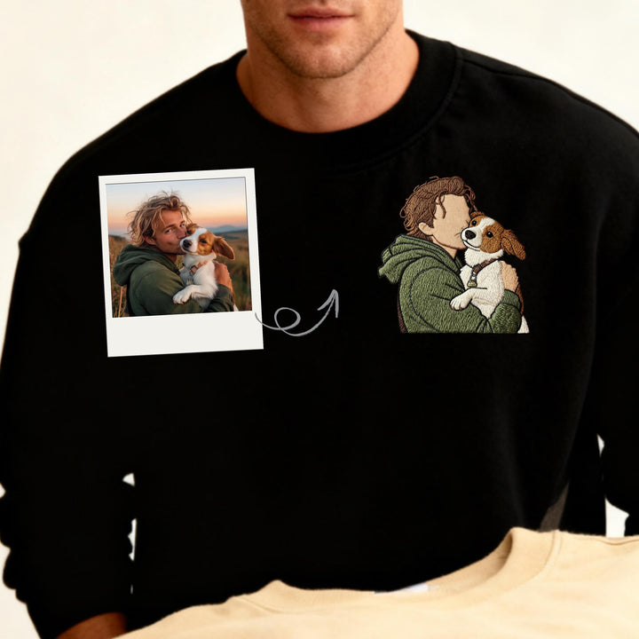 Sweat-shirt personnalisé avec photo brodée pour papa/maman d'animal de compagnie