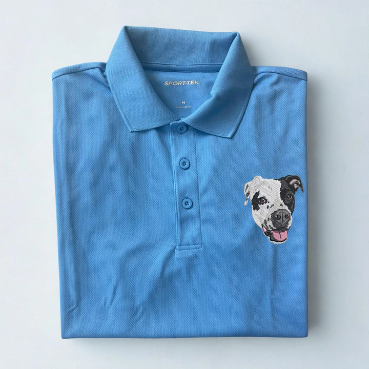 Polo brodé en couleurs avec portrait d’animal — un cadeau personnalisé pour les amoureux des animaux