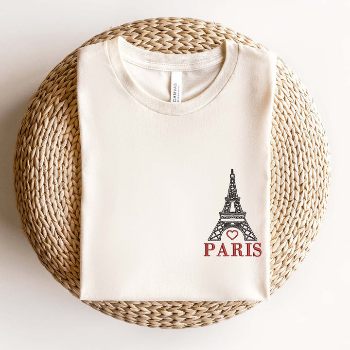 T shirt personnalisé Paris Souvenir de voyage Broderie Tour Eiffel