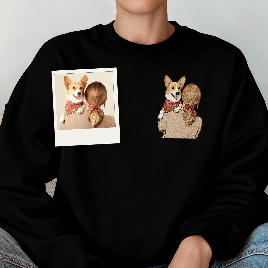 Sweat-shirt personnalisé avec photo brodée pour papa/maman d'animal de compagnie
