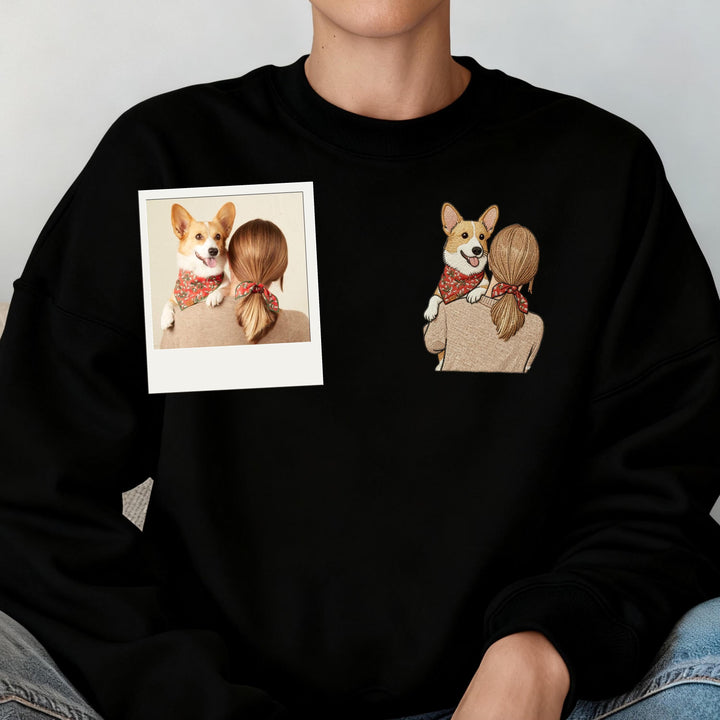 Sweat-shirt personnalisé avec photo brodée pour papa/maman d'animal de compagnie