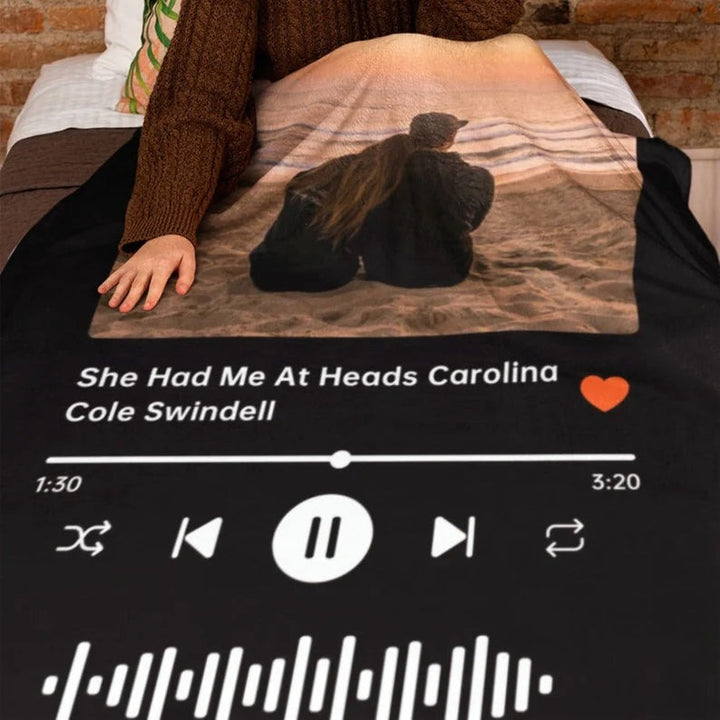 Couverture personnalisée avec des chansons préférées pour couple