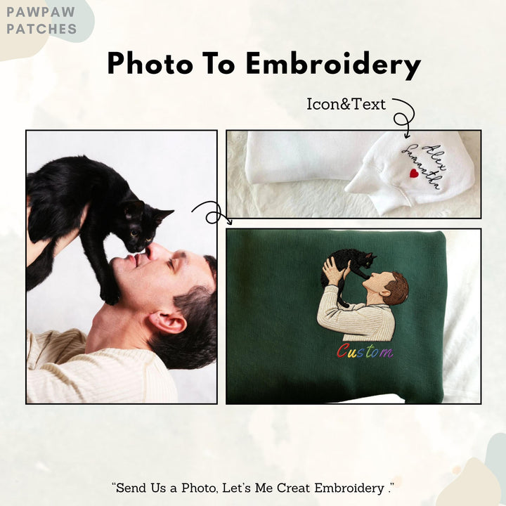 Sweat-shirt personnalisé avec photo brodée pour papa/maman d'animal de compagnie