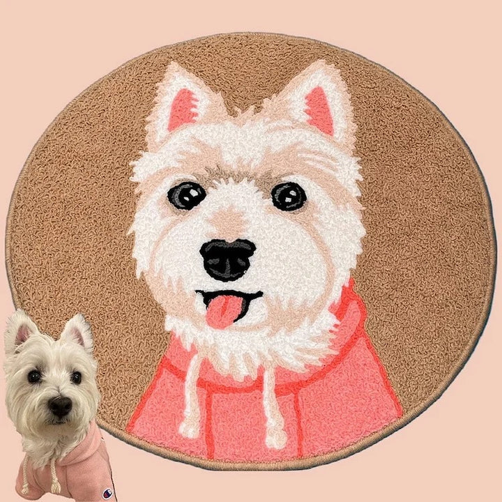 Tapis personnalisé en forme de portrait d’animal de compagnie