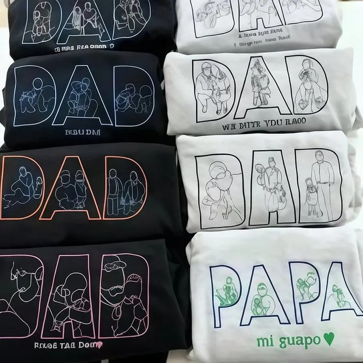 T-shirts et sweat-shirts personnalisés brodés à partir de photos pour papa/maman