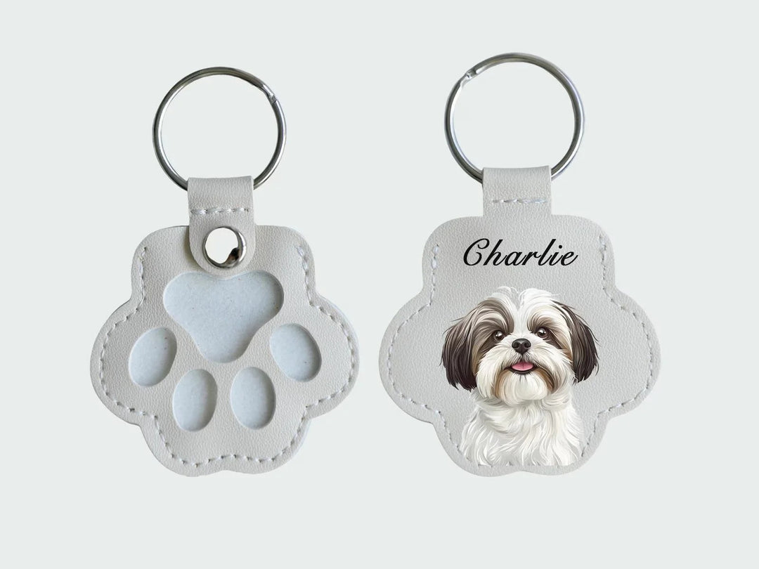 Porte-clés personnalisé pour chien et chat – Photo et nom d'animal de compagnie personnalisés – Cadeau commémoratif pour les amoureux des animaux – Porte-clés souvenir en poils d'animaux
