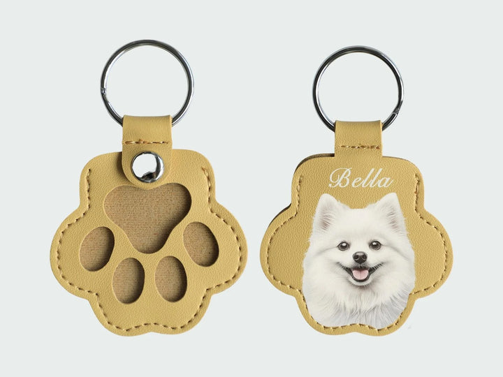 Porte-clés personnalisé pour chien et chat – Photo et nom d'animal de compagnie personnalisés – Cadeau commémoratif pour les amoureux des animaux – Porte-clés souvenir en poils d'animaux