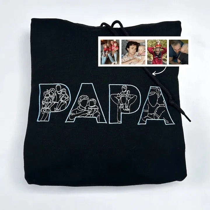T-shirts et sweat-shirts personnalisés brodés à partir de photos pour papa/maman