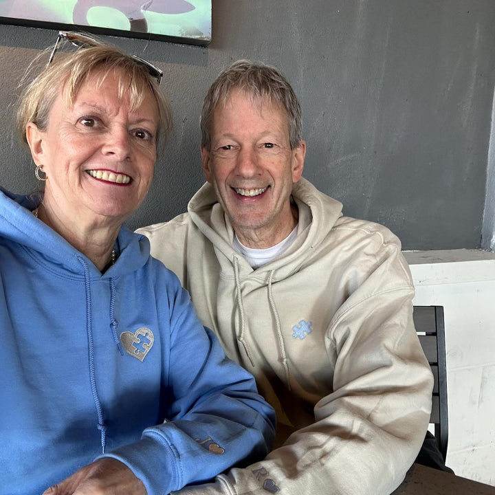Sweat-shirts Couple Personnalisés, Cœurs Brodés et Puzzle avec Initiales,Cadeau d’Anniversaire et de Noël