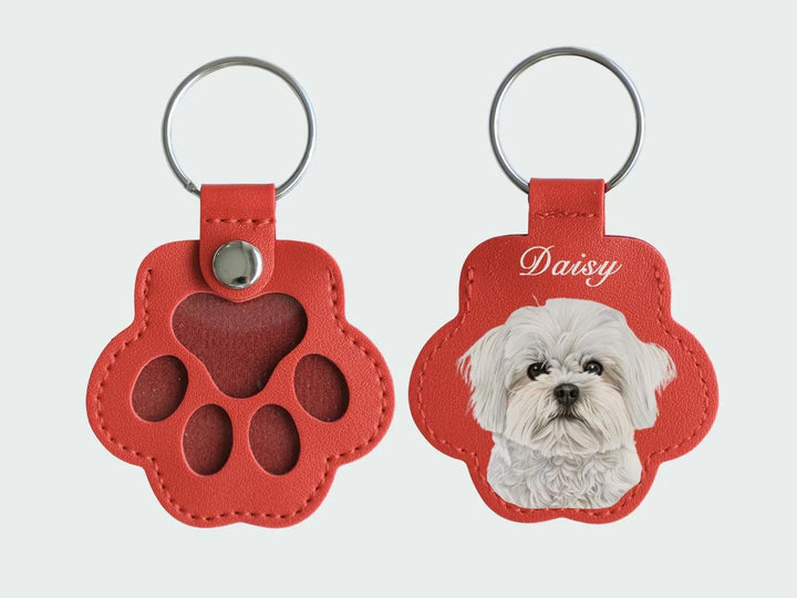 Porte-clés personnalisé pour chien et chat – Photo et nom d'animal de compagnie personnalisés – Cadeau commémoratif pour les amoureux des animaux – Porte-clés souvenir en poils d'animaux