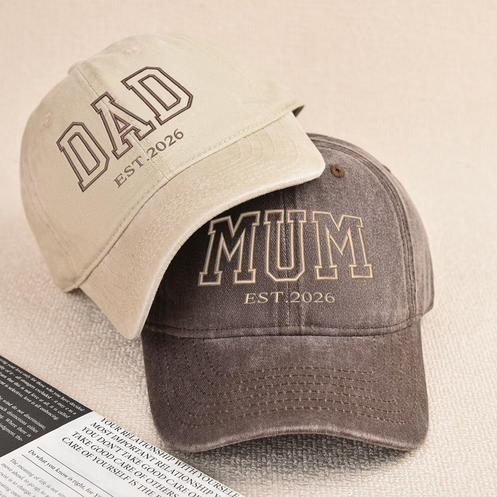 Chapeau brodé personnalisé pour maman et papa