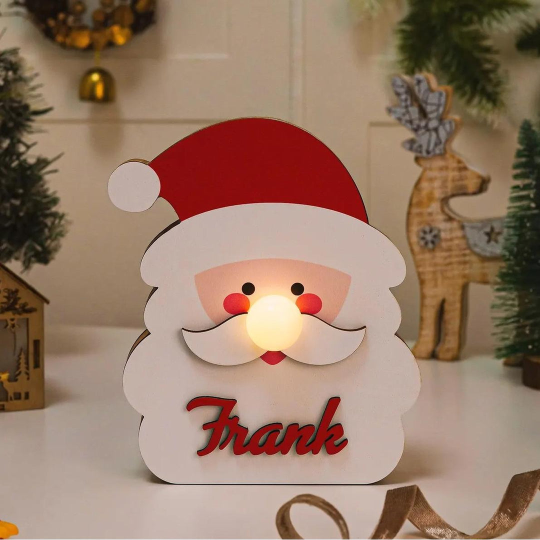 Lanterne de Noël personnalisée, lampe de Noël en bois