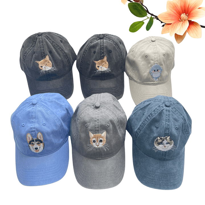 Casquette de baseball personnalisée avec photo de votre chien/chat brodée