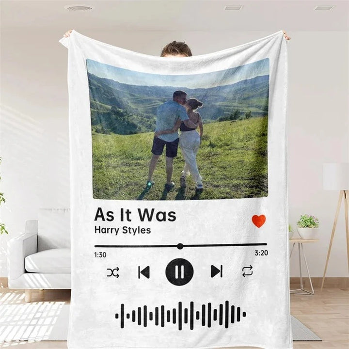Couverture personnalisée avec des chansons préférées pour couple