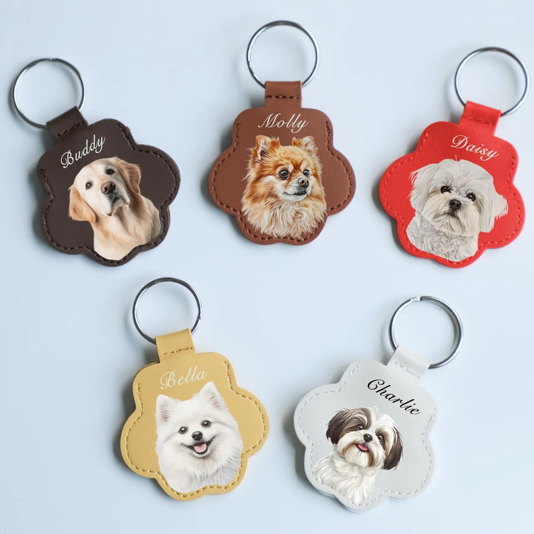 Porte-clés personnalisé pour chien et chat – Photo et nom d'animal de compagnie personnalisés – Cadeau commémoratif pour les amoureux des animaux – Porte-clés souvenir en poils d'animaux