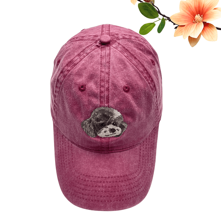 Casquette de baseball personnalisée avec photo de votre chien/chat brodée