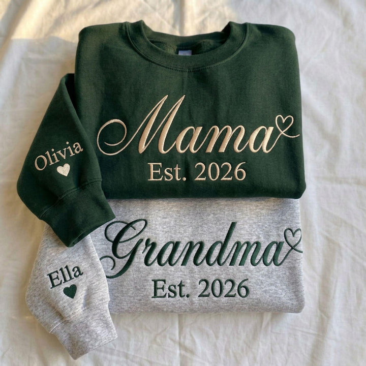T-shirt/Sweatshirt Brodé pour maman- Cadeau Parfait pour la Fête des Mères
