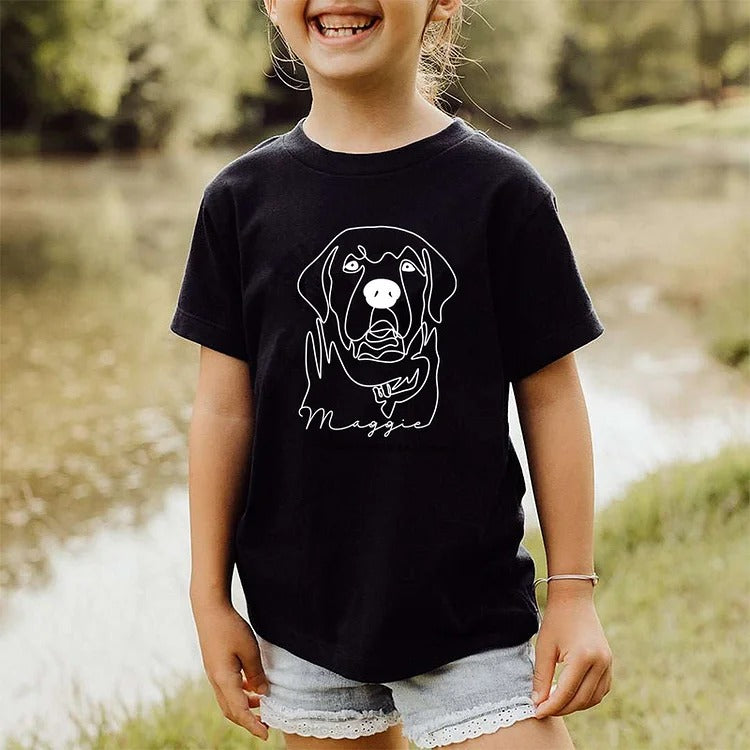 Sweat à capuche impression personnalisé avec contour d'animal de compagnie – Sweat-shirt/t-shirt à point unique.