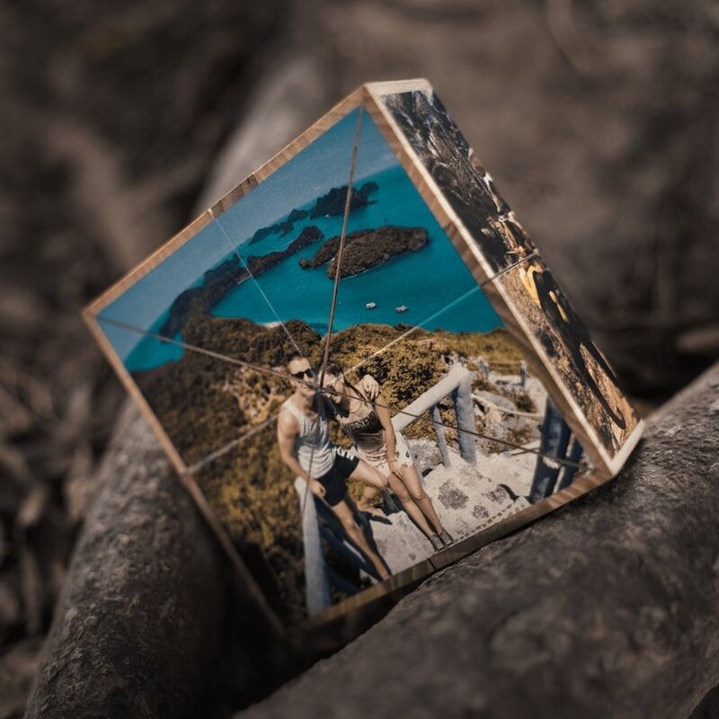 Cubo fotografico personalizzato, divertente regalo di Natale per le coppie
