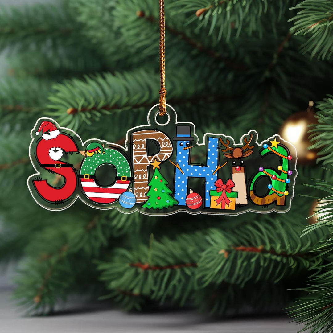Décorations de Noël personnalisées avec le nom des enfants