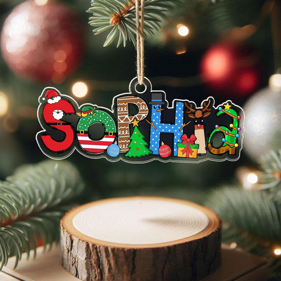Décorations de Noël personnalisées avec le nom des enfants