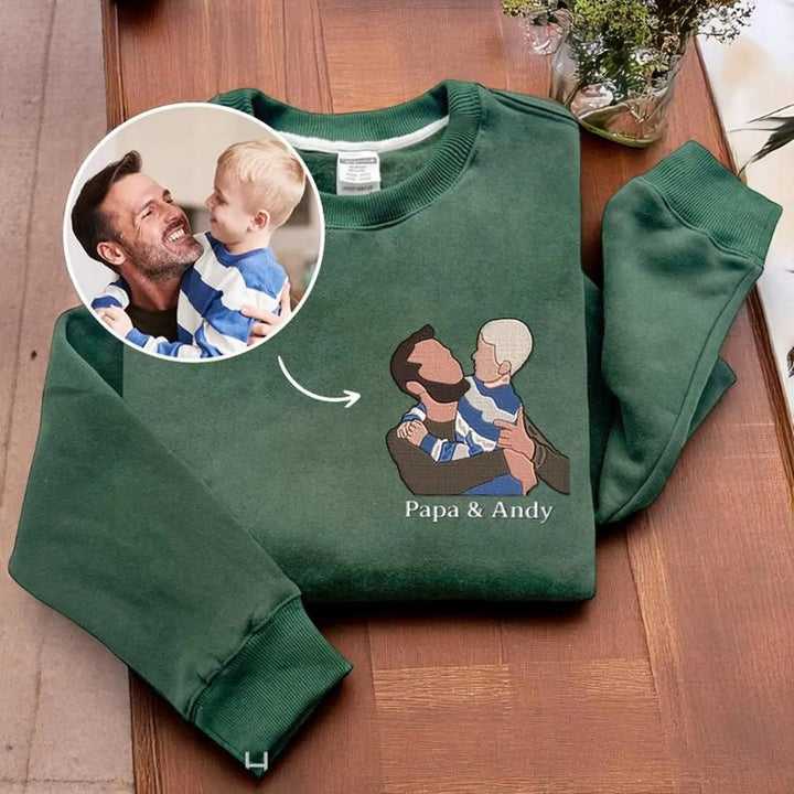2025 Sweatshirt Portrait de Papa - Broderie Photo
