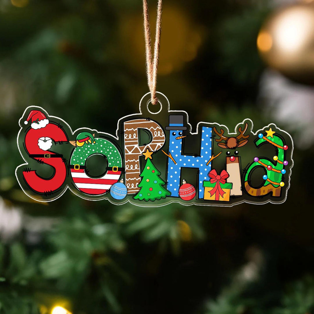 Décorations de Noël personnalisées avec le nom des enfants