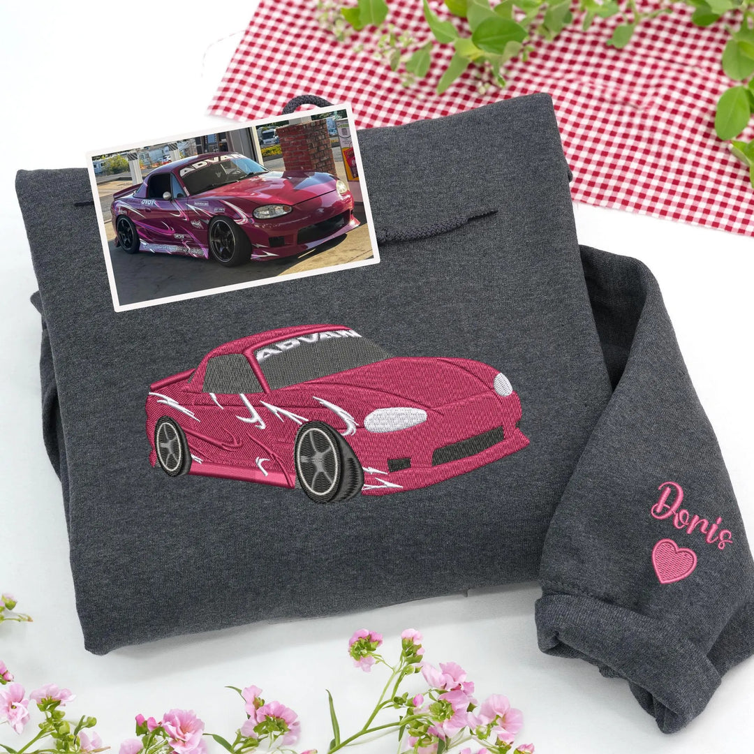 2026 Sweat-shirt brodé de voiture personnalisé