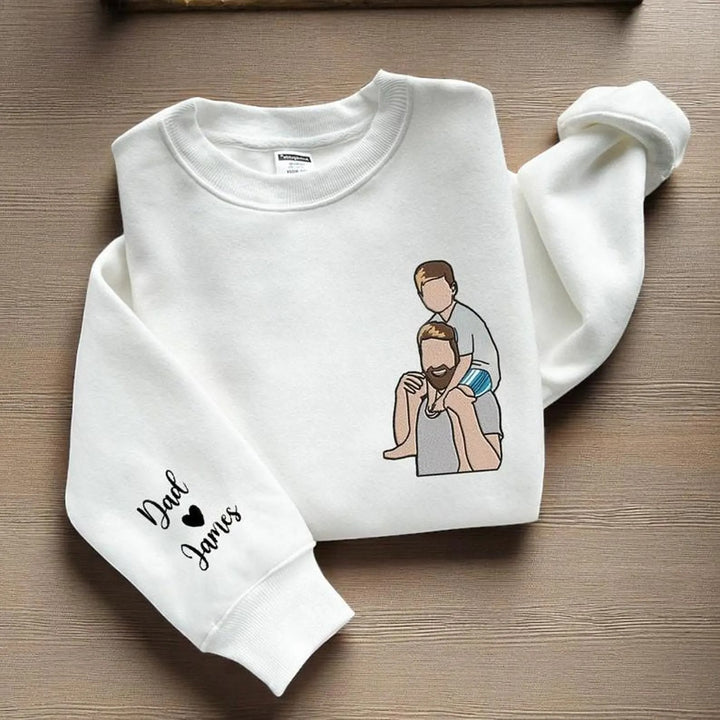 2025 Sweatshirt Portrait de Papa - Broderie Photo
