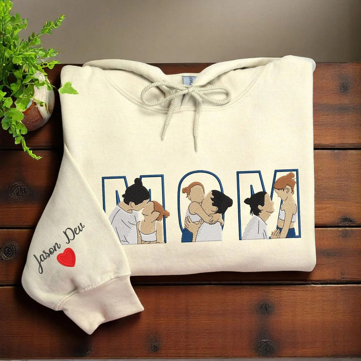 T-shirts et sweats personnalisés brodés avec la photo de maman, des cadeaux de Noël parfaits.