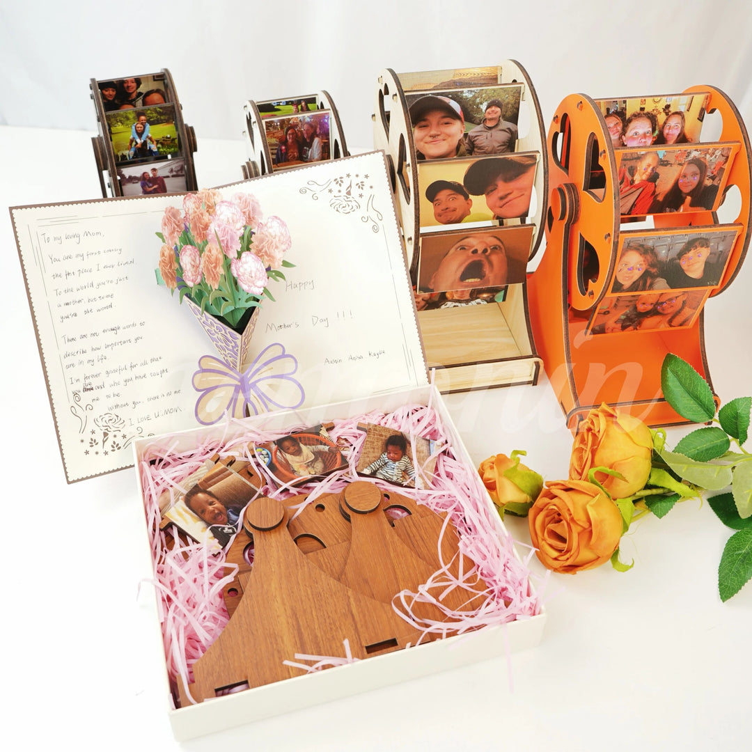 Cadeau photo de grande roue en bois, parfait pour la famille, les couples ou les cadeaux de vacances
