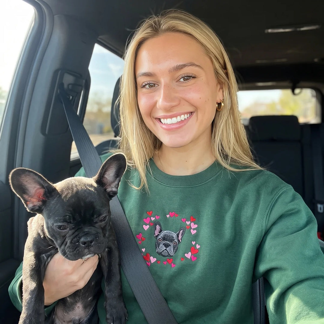 Sweat-shirt brodé avec portrait d'animal de compagnie - Un amour éternel pour les animaux de compagnie