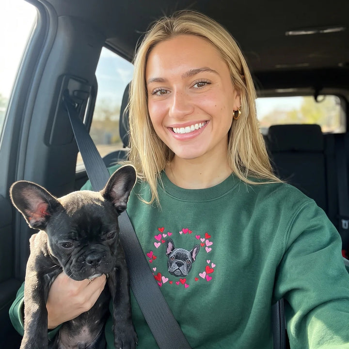 Sweat-shirt brodé avec portrait d'animal de compagnie - Un amour éternel pour les animaux de compagnie