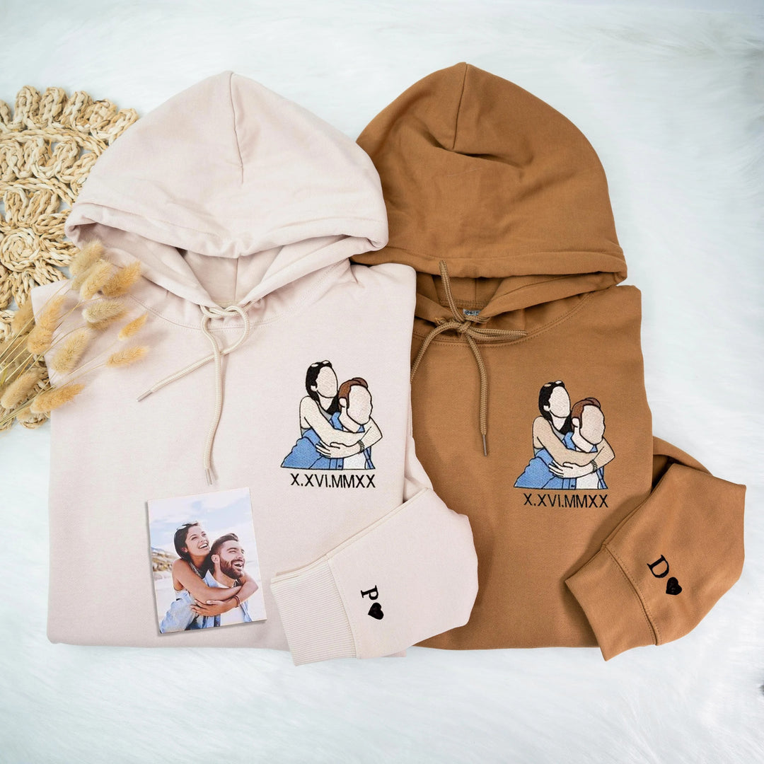 Sweat-shirt brodé personnalisé Portrait-Broderie de couleur