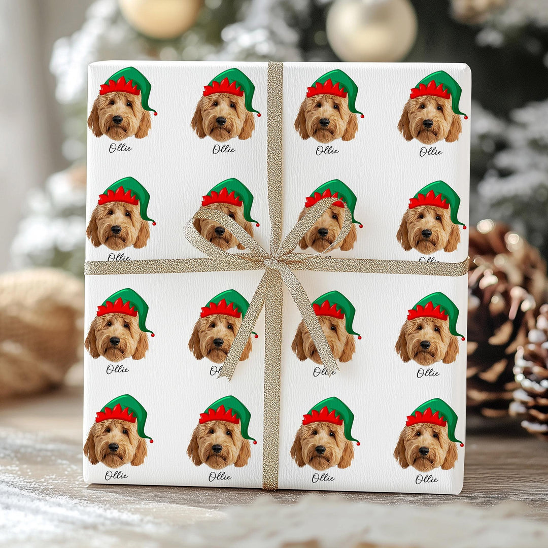 Papier cadeau photo personnalisé pour animaux de compagnie, emballage cadeau personnalisé pour chien et chat